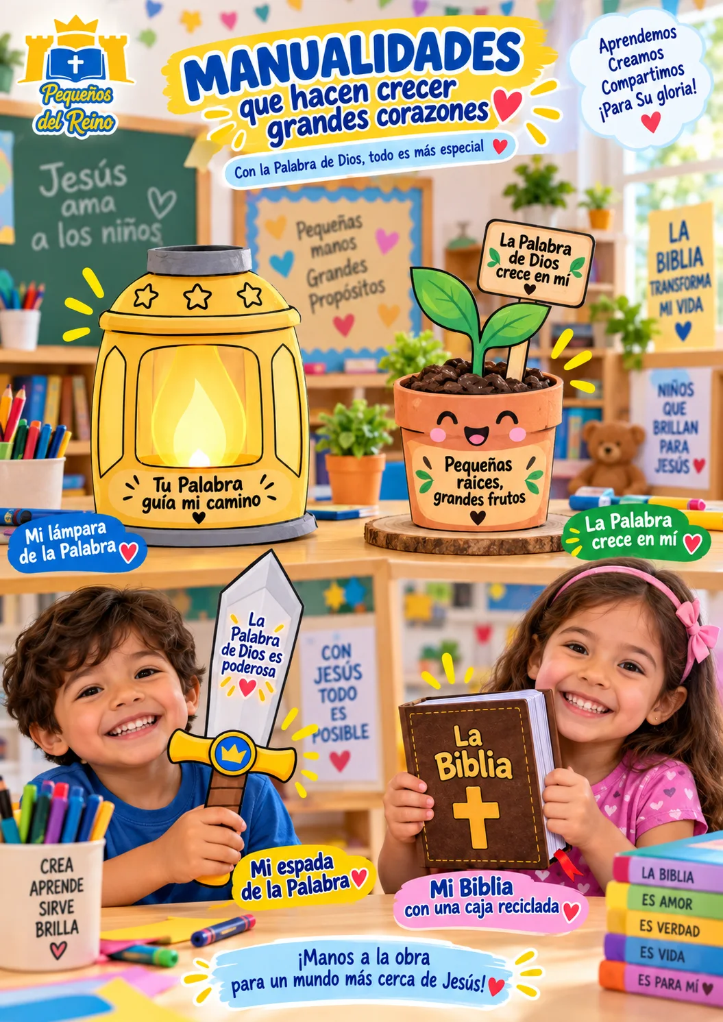 Manualidades bíblicas creativas incluidas en el recurso