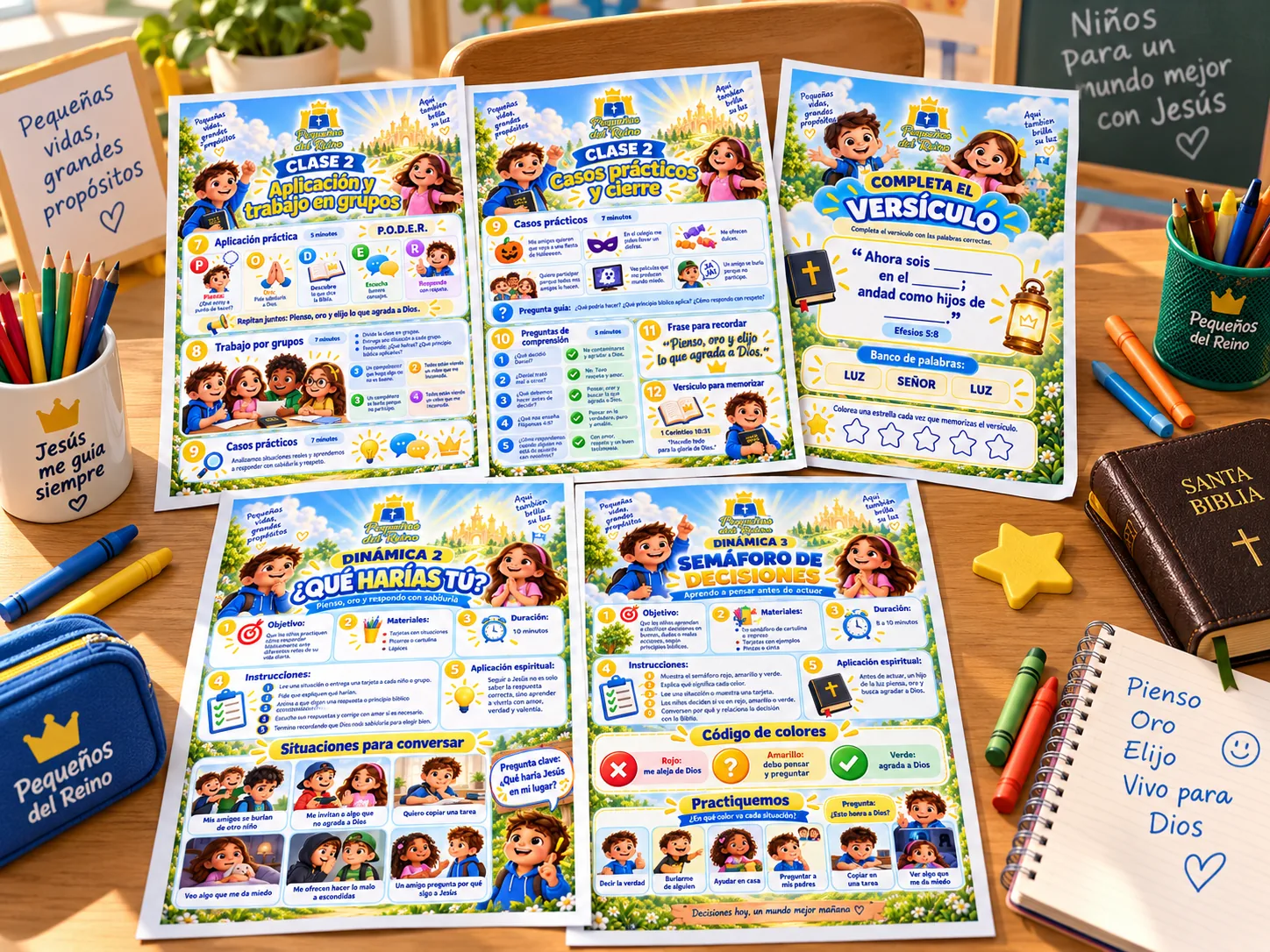 Páginas de enseñanza y actividades bíblicas imprimibles