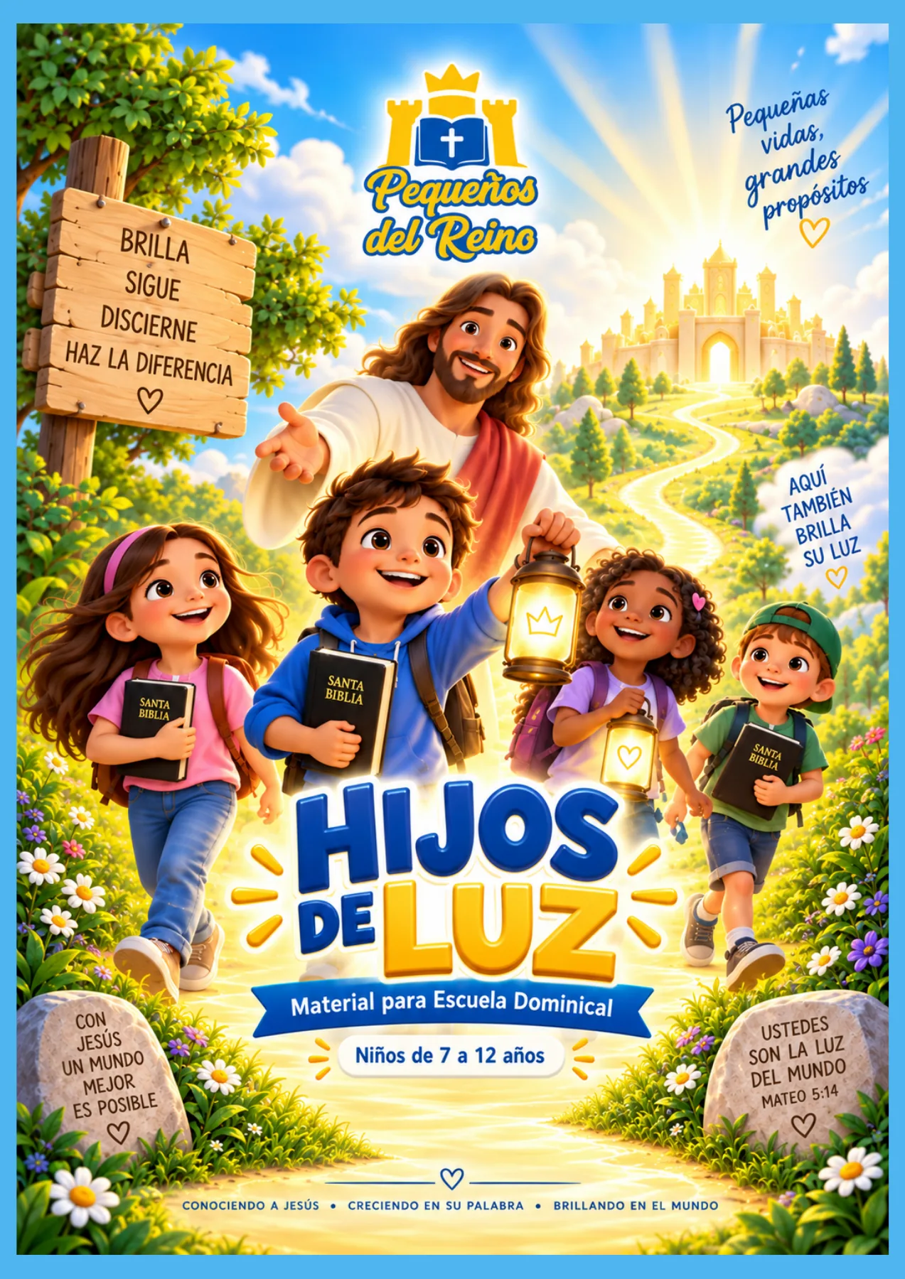 Portada de Hijos de Luz, material bíblico para Escuela Dominical